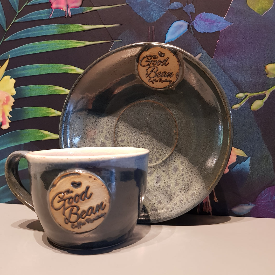 Hand made Medium Coffee Cup & Saucer
